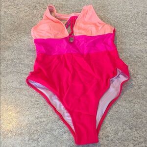 Cupshe Pink and Red One Piece Swimsuit